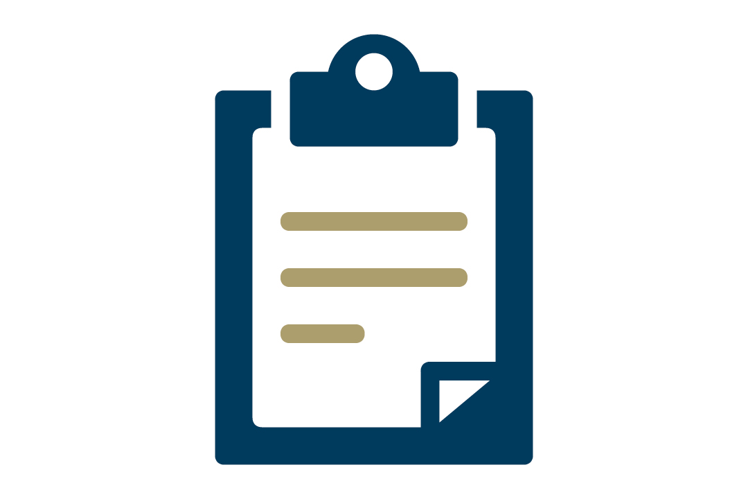 Application Requirements; graphical presentation of clipboard with paper