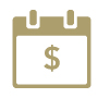graphical representation of calendar with dollar sign on it