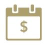 graphical representation of calendar with dollar sign on it 