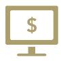 graphical representation of computer with dollar sign on screen